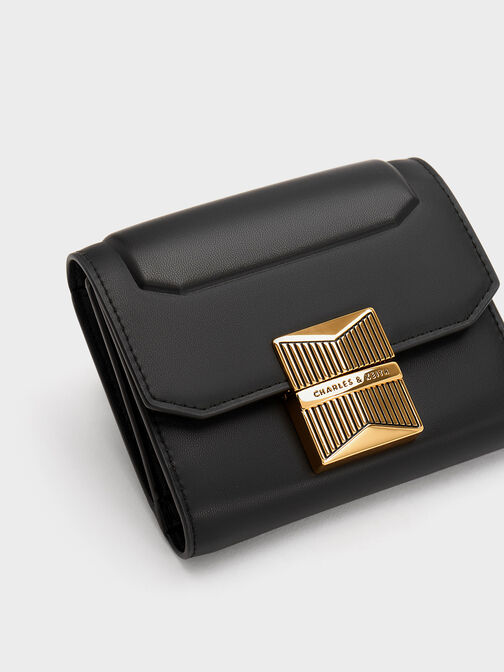 Kalinda Metallic Accent Wallet, Black, hi-res