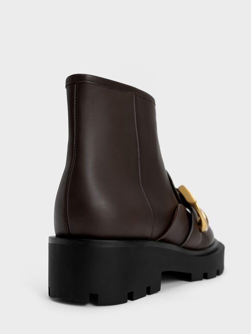 Gabine Loafer Ankle Boots, Dark Brown, hi-res