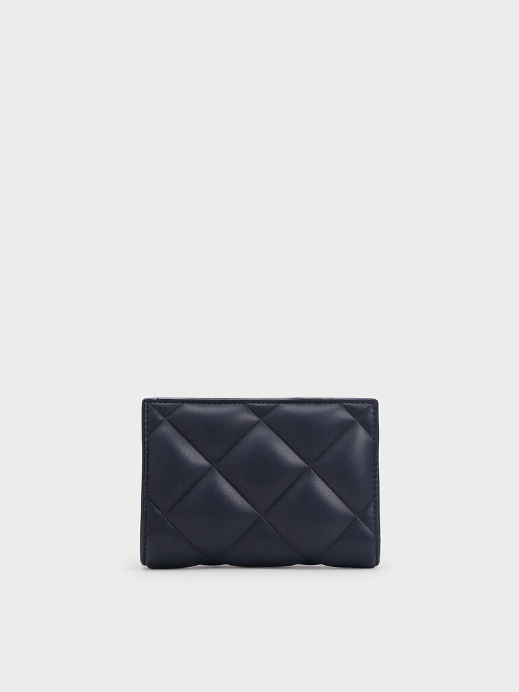Gemma Quilted Card Holder, Navy, hi-res