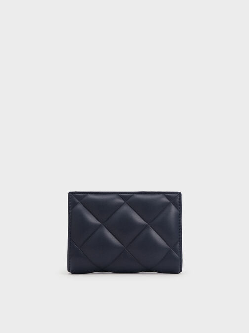 Gemma Quilted Card Holder, Navy, hi-res