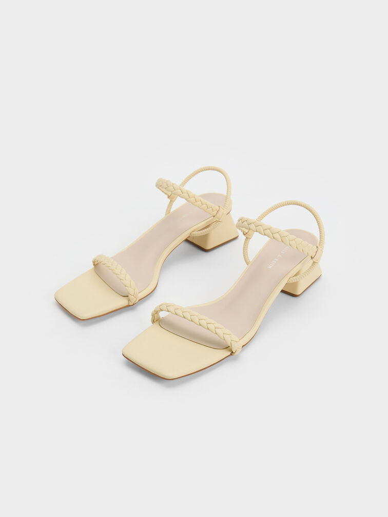 Braided Back Strap Sandals, Butter, hi-res