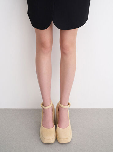 Loey Ankle-Strap Platform Pumps, Beige, hi-res