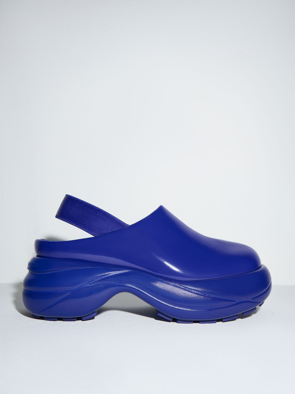 Roony Patent Back-Strap Flats, Blue, hi-res