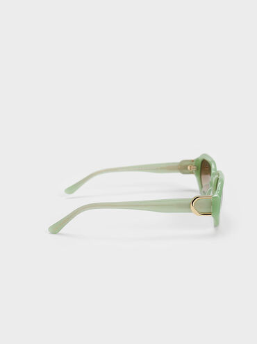 Gabine Recycled Acetate Oval Sunglasses, Mint Green, hi-res