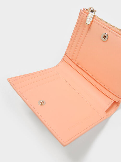 純色摺疊短夾, 橘色, hi-res