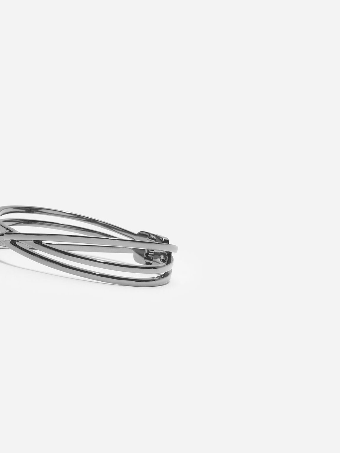 Criss Cross Bangle, Black, hi-res