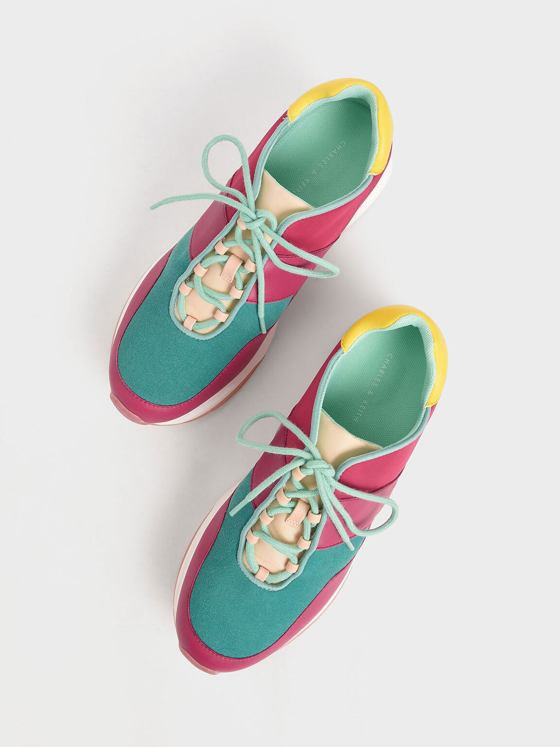Textured Lace-Up Sneakers, Teal, hi-res