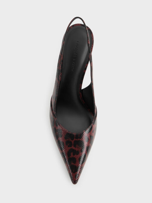 Taylen Leopard-Print Slingback Pumps, Animal Print Burgundy, hi-res