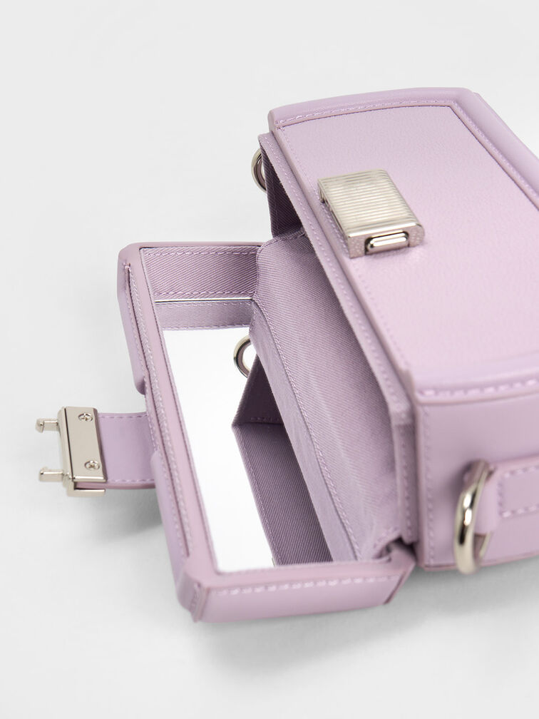 Leona Belted Geometric Clutch, Lilac, hi-res