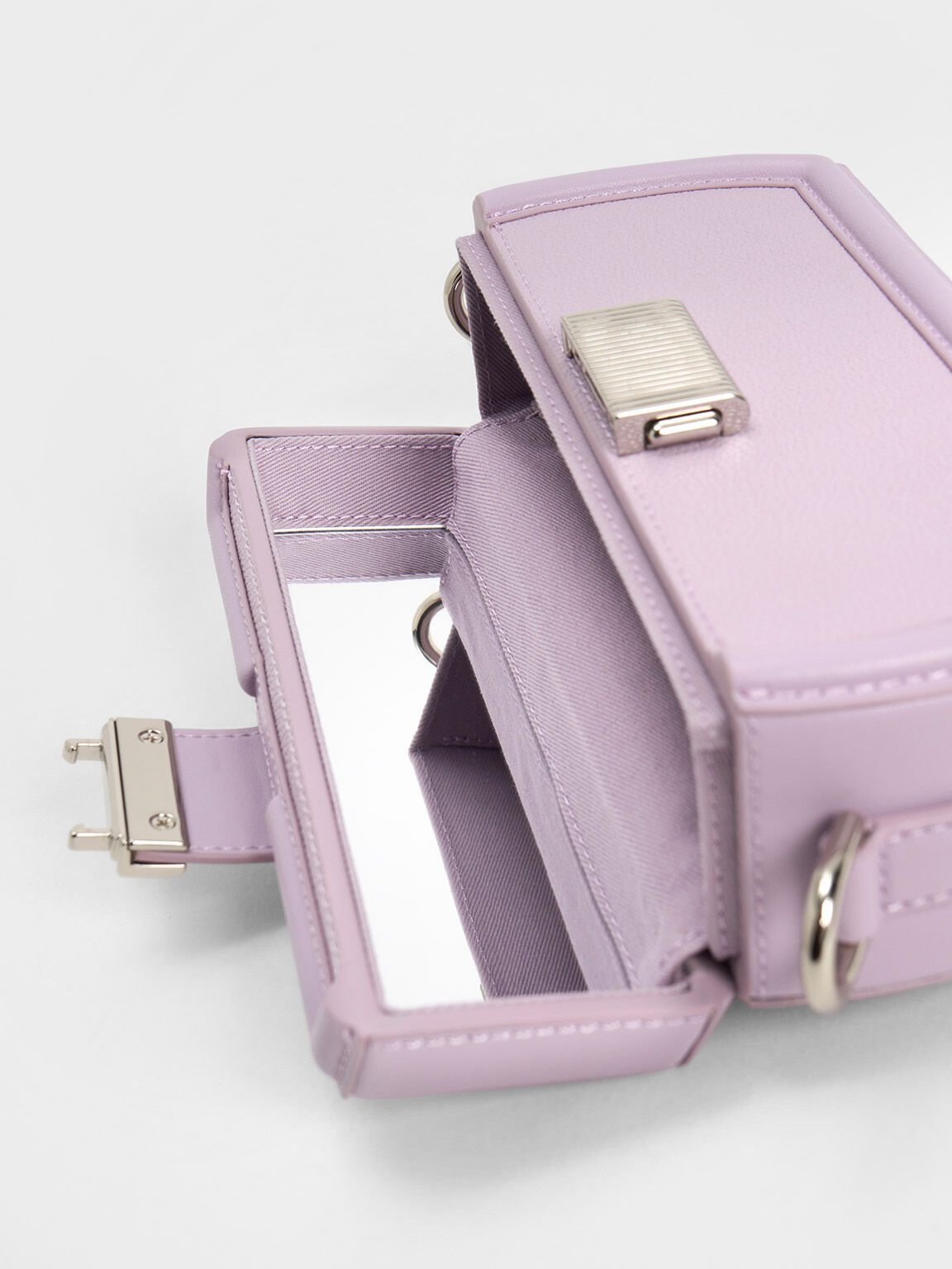 Leona Belted Geometric Clutch, Lilac, hi-res