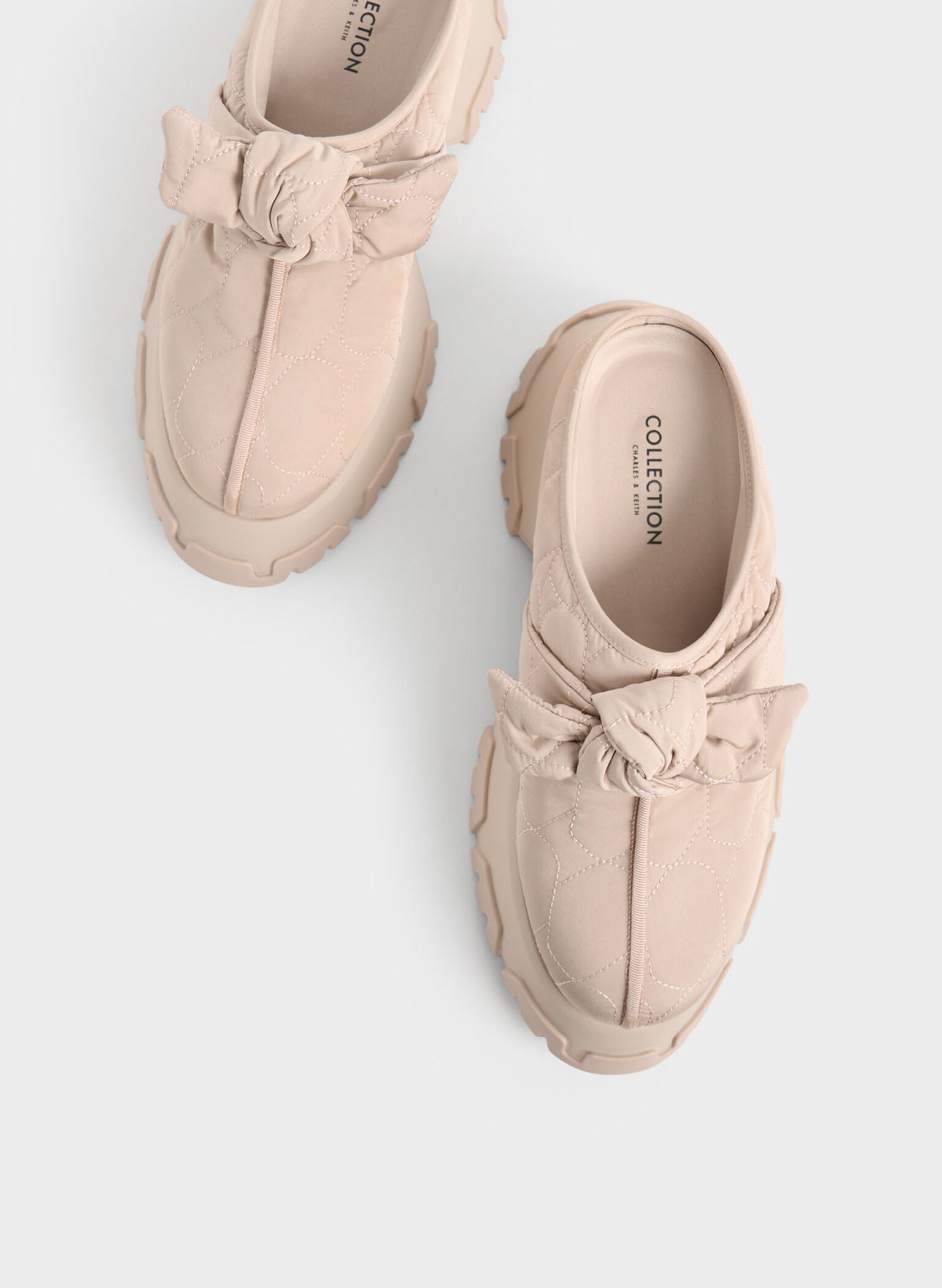 Recycled Polyester Knotted Platform Mules, Nude, hi-res