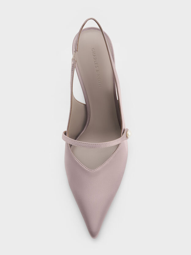 Helena Pearl Pointed Slingback Pumps, Mauve, hi-res
