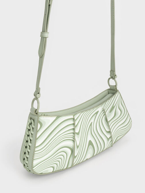 Arlys Curved Shoulder Bag, Mint Green, hi-res