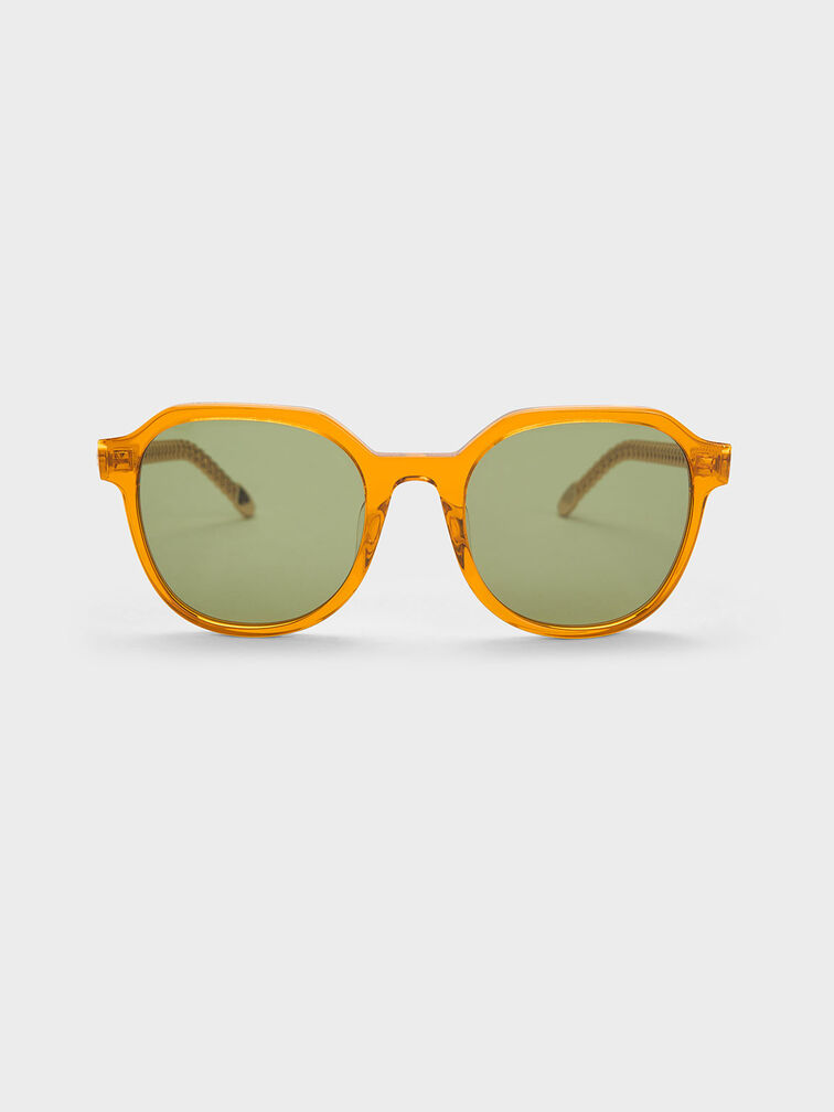 Orange Recycled Acetate Chain-Link Sunglasses - CHARLES & KEITH US