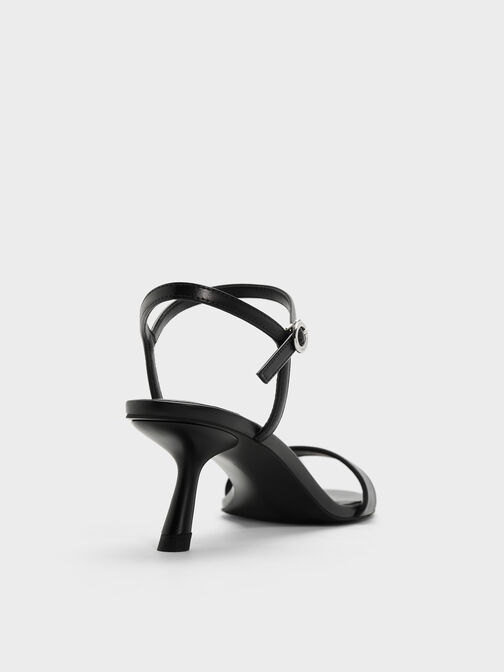 Slant-Heel Ankle-Strap Sandals, Black, hi-res