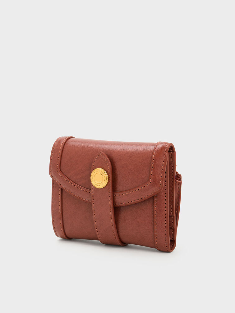 Mocha Este Belted Small Wallet - CHARLES & KEITH US