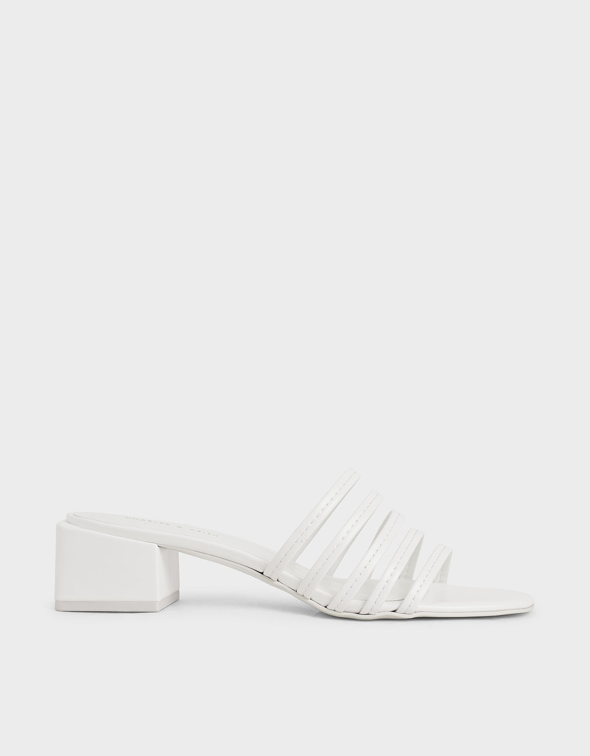 white mules block heel