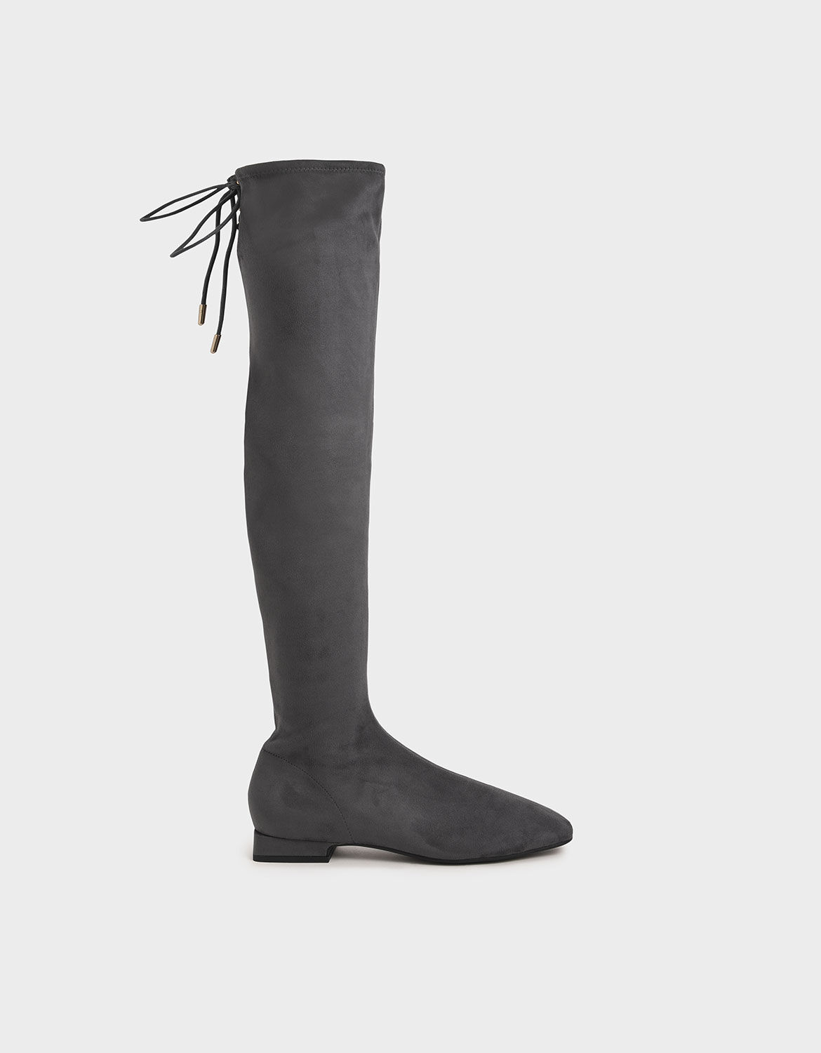 grey thigh high boot