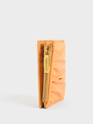 Thea Ruched Short Wallet, Mustard, hi-res