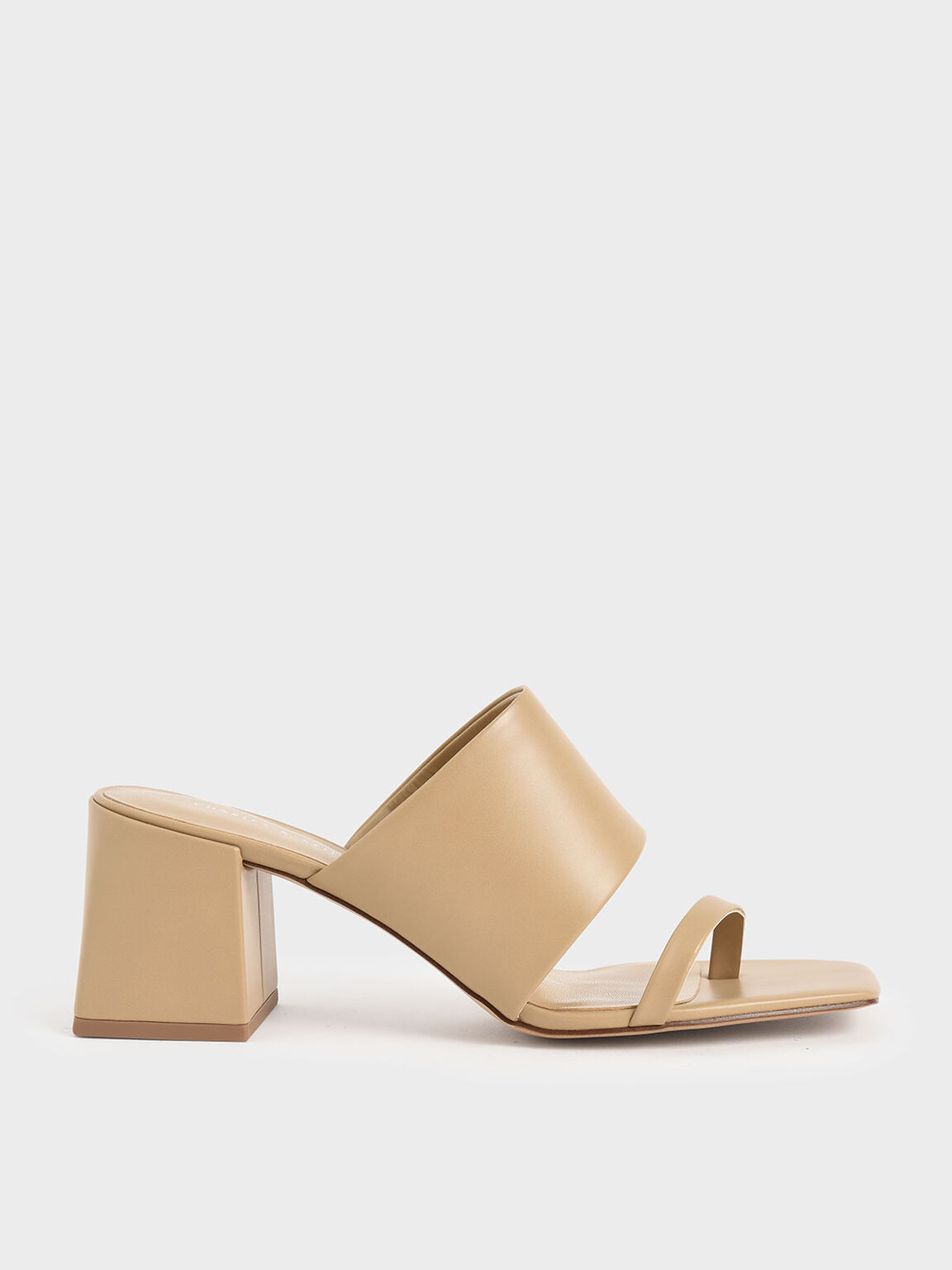 Sand Block Heel Mules Charles Keith Id