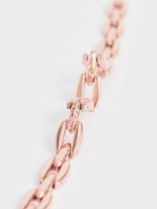 Chain-Link Choker Necklace, Rose Gold, hi-res