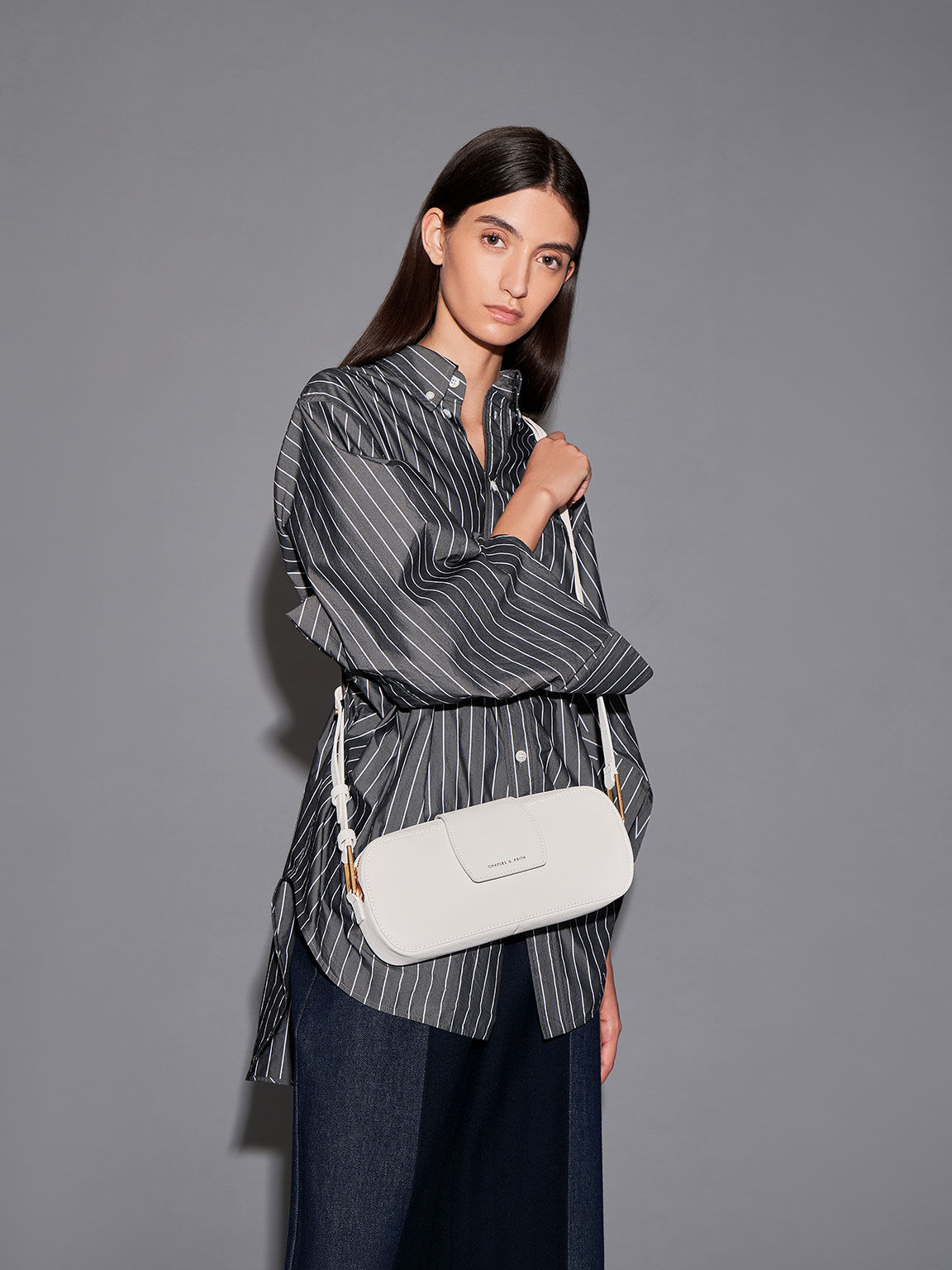 Selby Shoulder Bag, White, hi-res