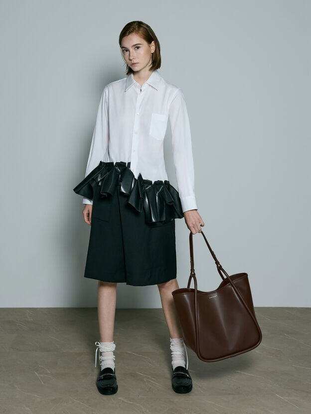 Bolso tote holgado tubular Lyla, Espresso Brown, hi-res