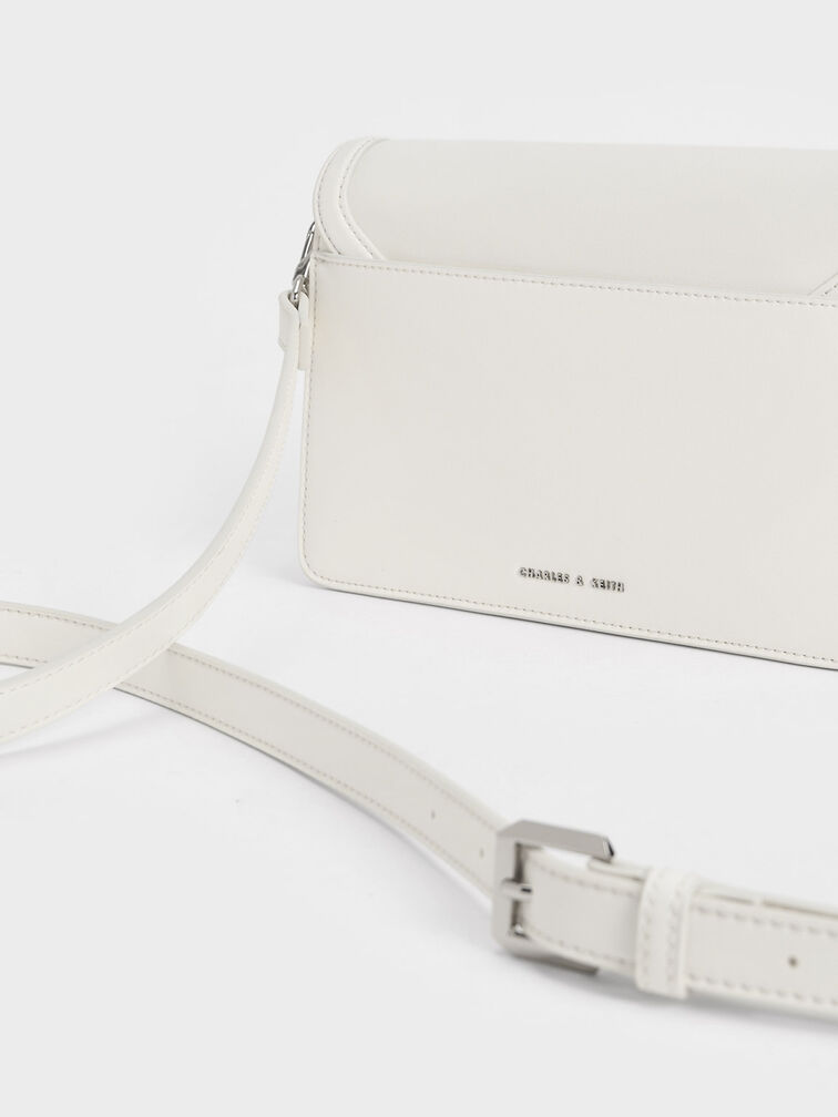 Joelle Envelope Shoulder Bag, White, hi-res