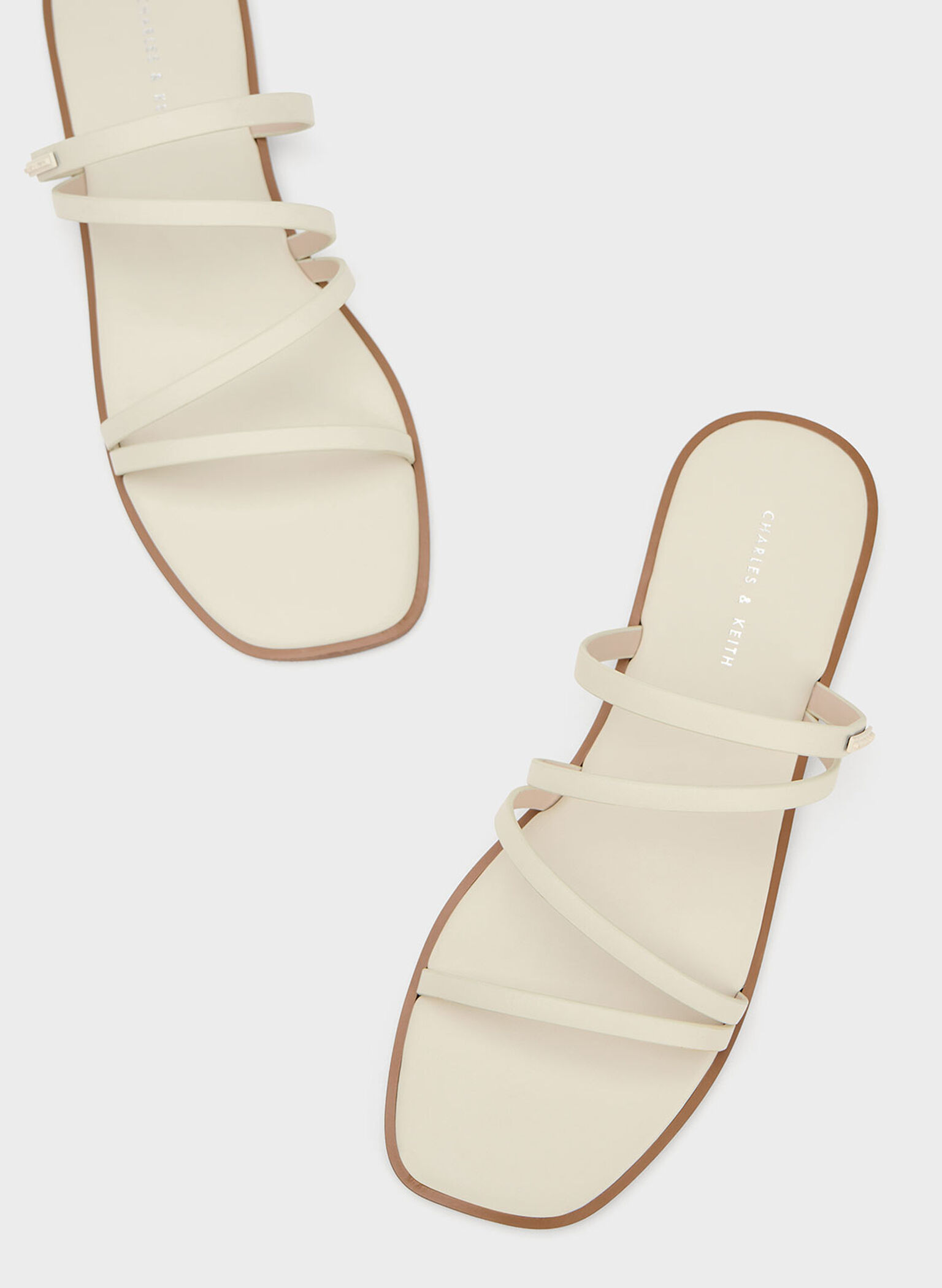 lliana Strappy Slide Sandals, Chalk, hi-res