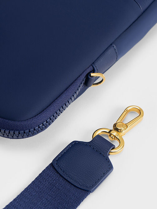 Textured Laptop Bag, Navy, hi-res