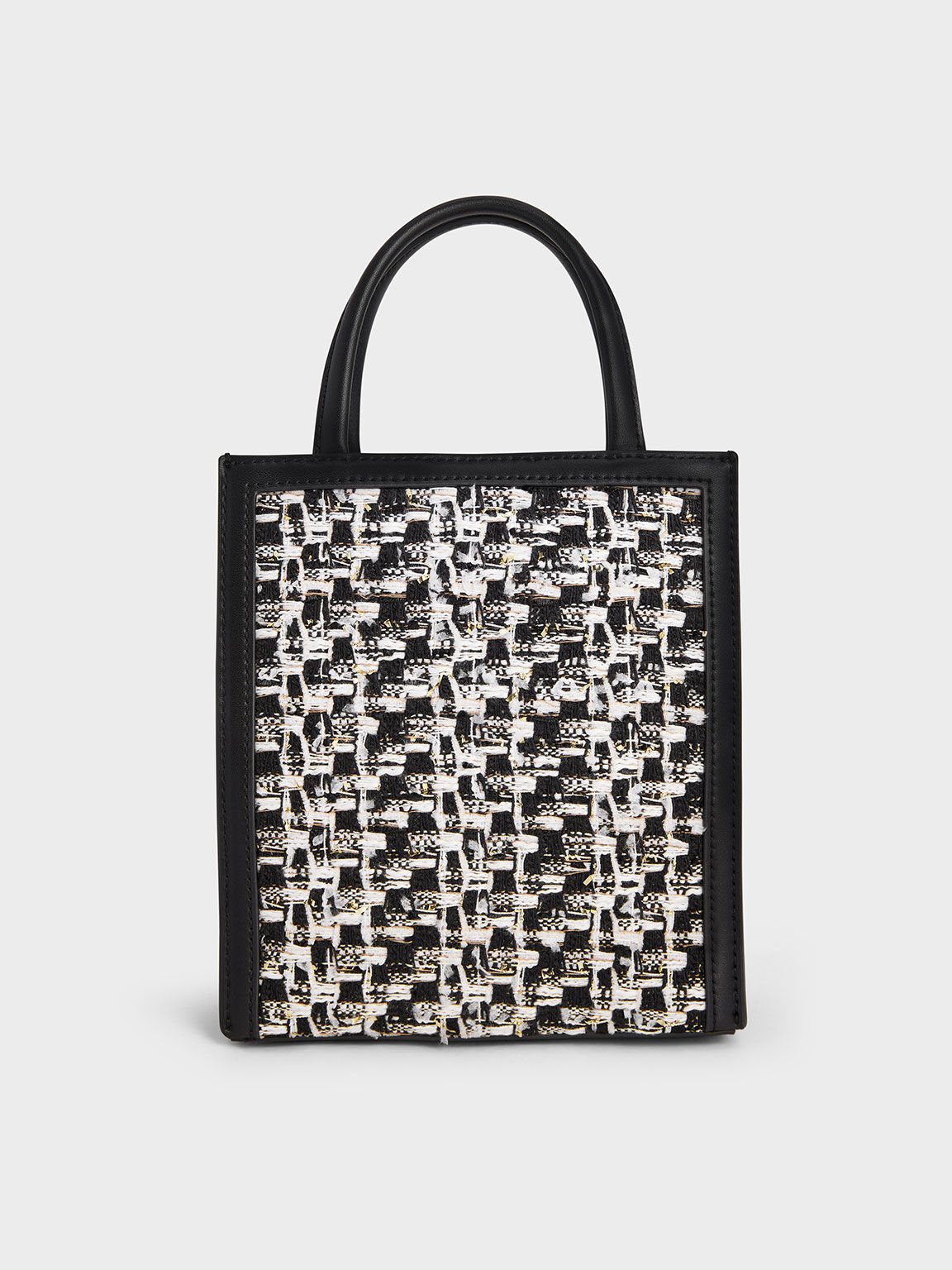 Black Tweed Double Handle Tote Bag CHARLES KEITH SG