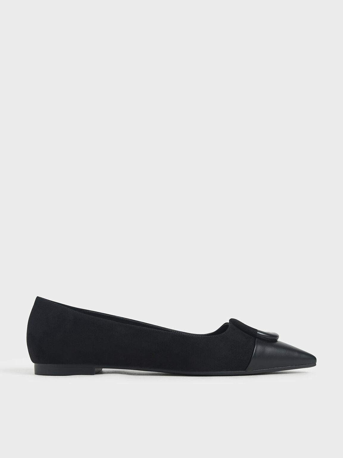 Mismatched Ballerina Flats, Black, hi-res