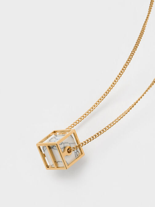 Briar Square Necklace, Gold, hi-res