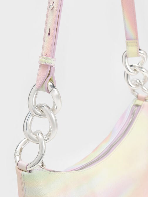 Cayce Swirl-Print Hobo Bag, Pearl, hi-res