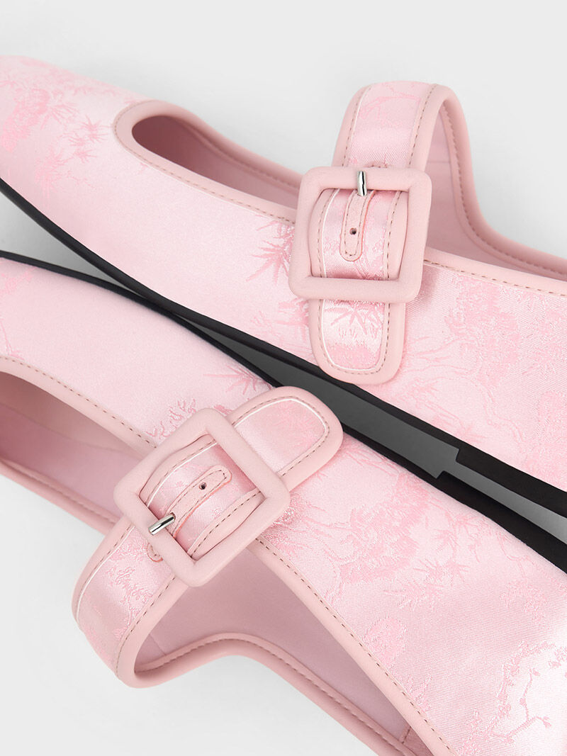 Light Pink Clementine Recycled Polyester Mary Jane Flats
