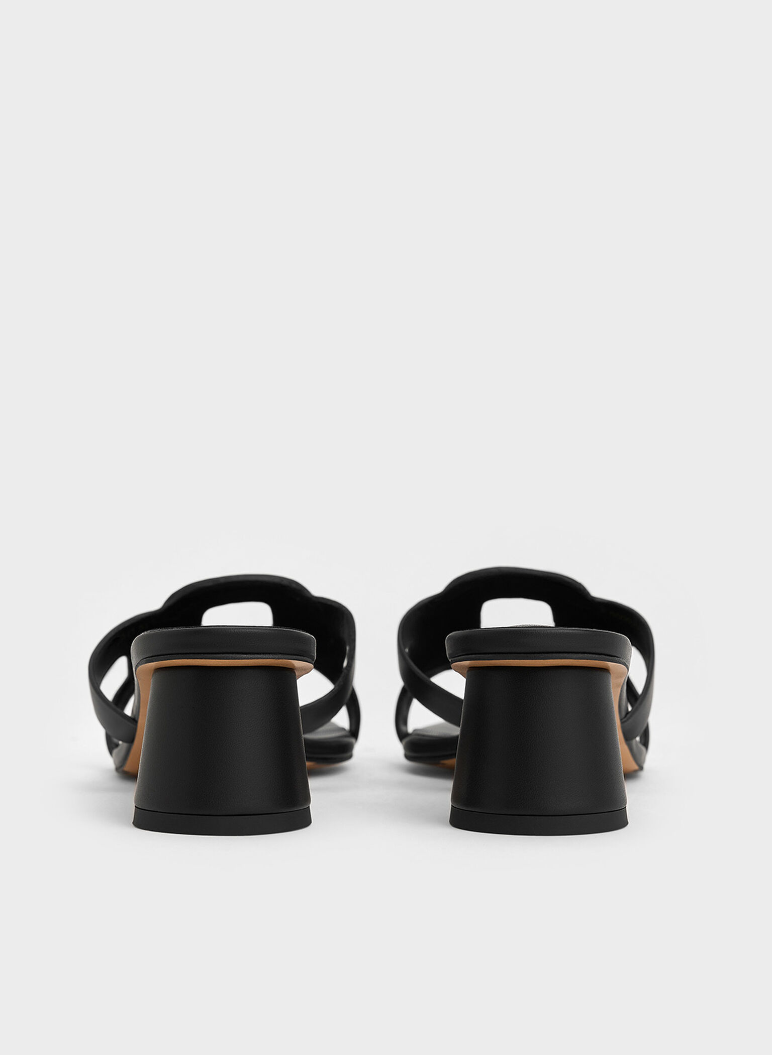 Easley Cut-Out Heeled Sandals, Black, hi-res