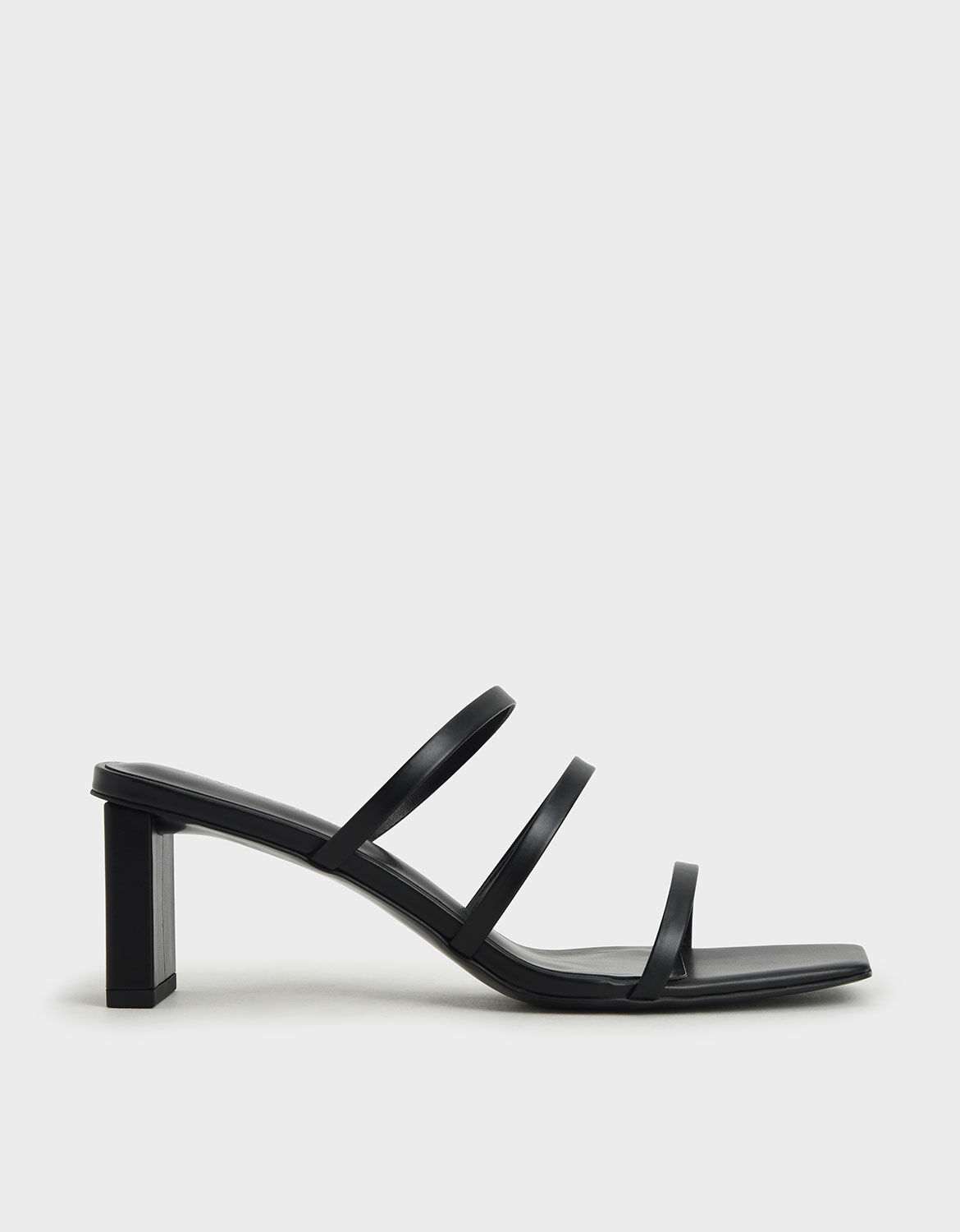 black strappy mule heel