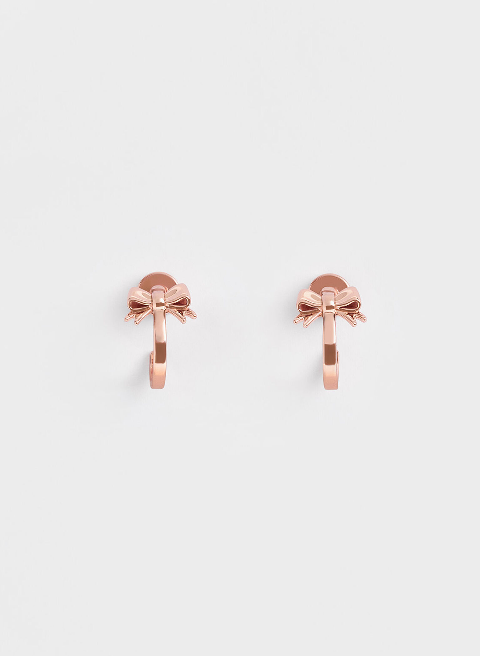 Paige Ribbon Stud Earrings, Rose Gold, hi-res