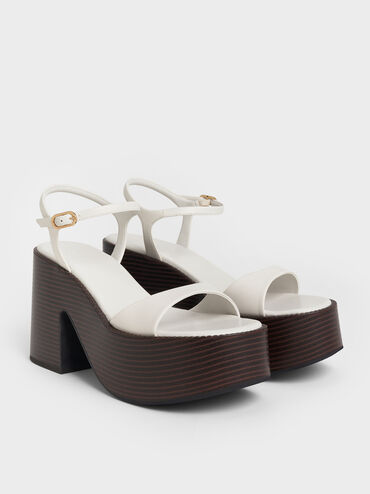 Ankle-Strap Platform Sandals, White, hi-res