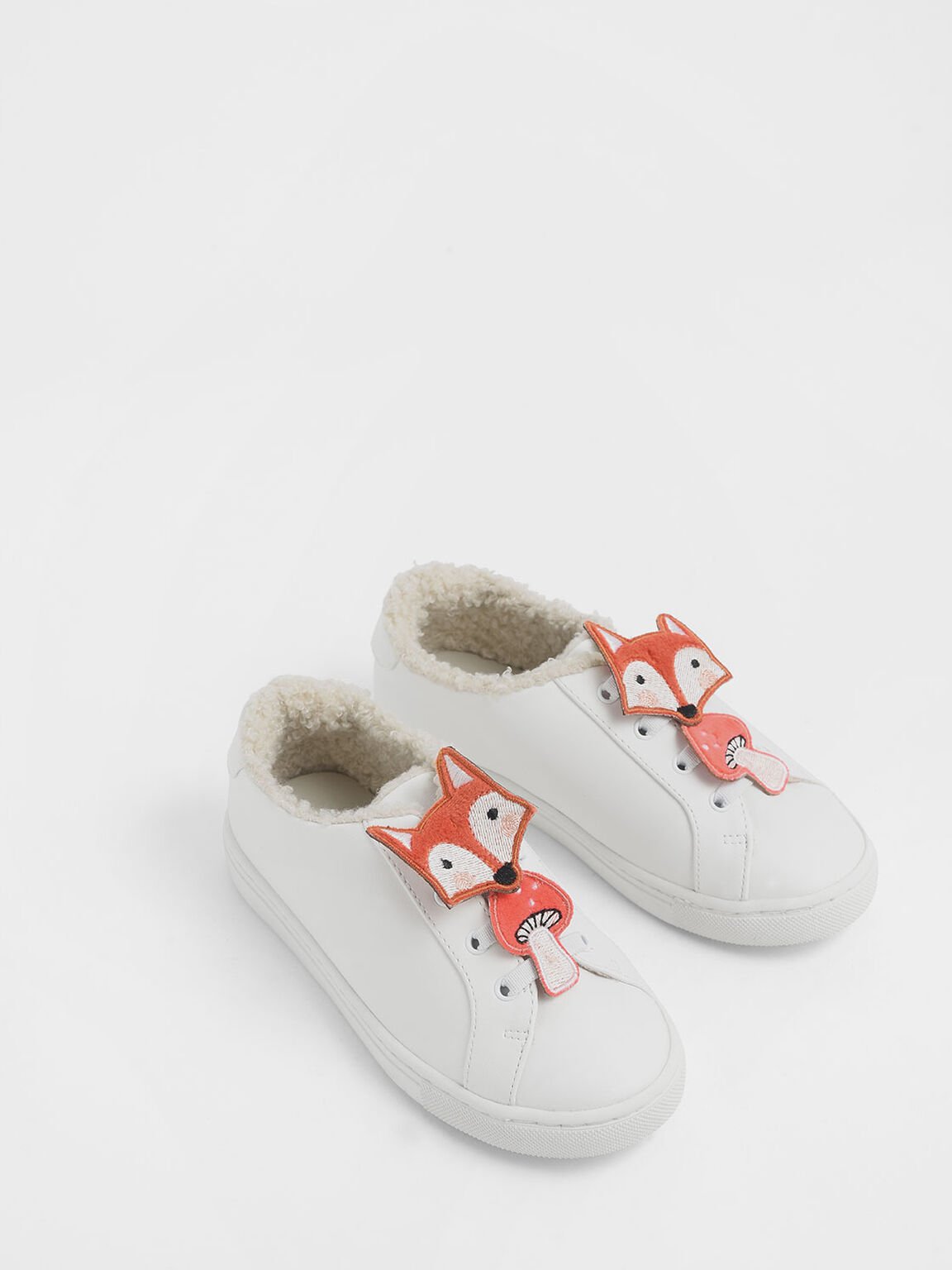 Girls&apos; Fox Character Sneakers, White, hi-res