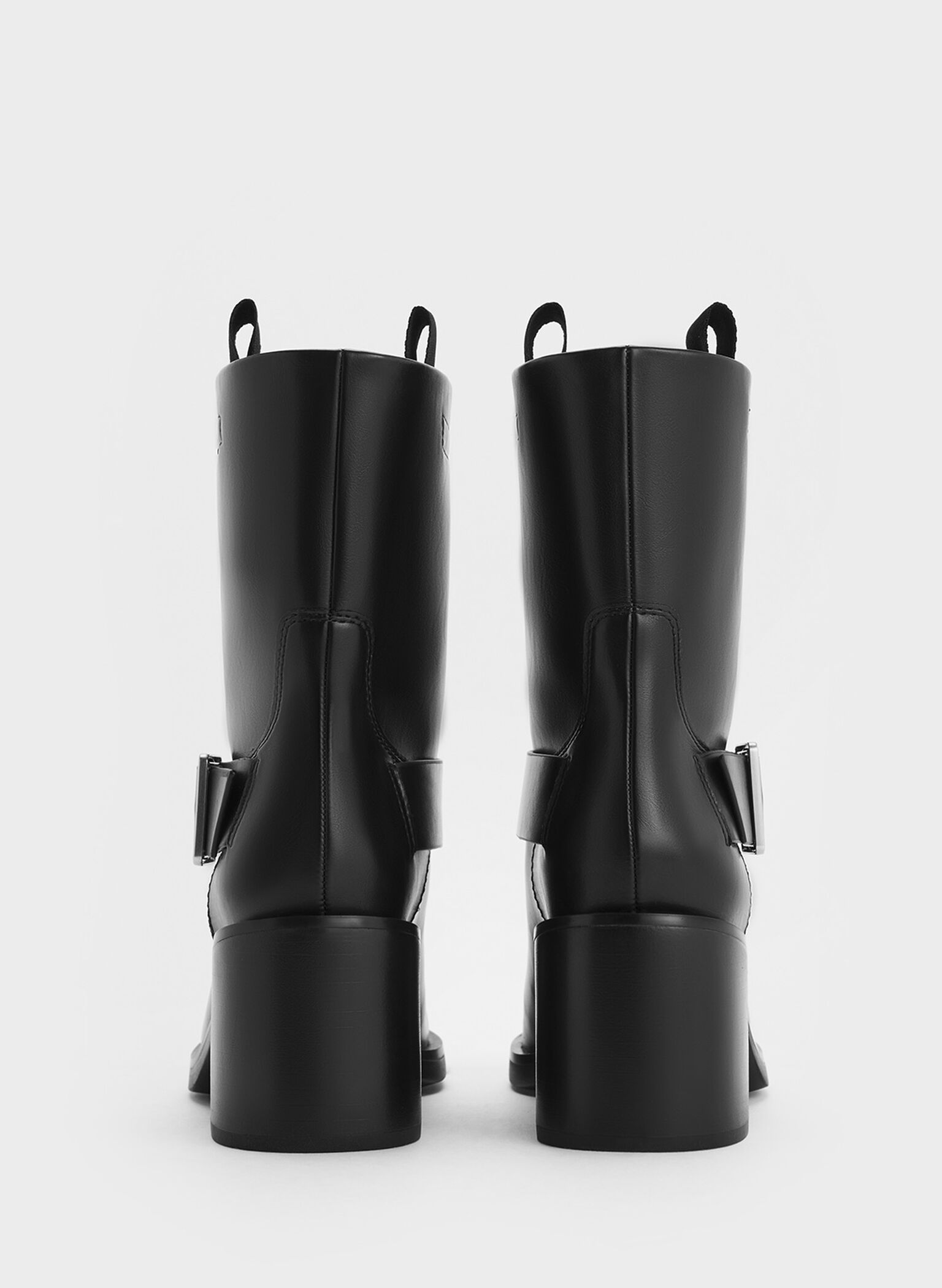 Kailey Side-Buckle Ankle Boots, Black, hi-res