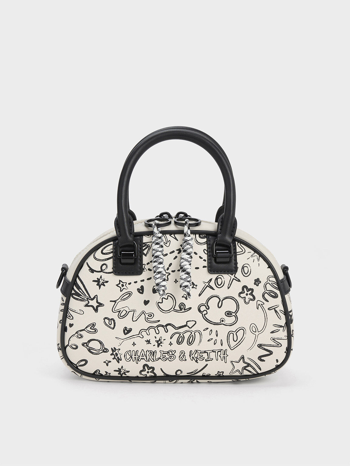 Bolso bowling Gwiana estampado, Cream, hi-res