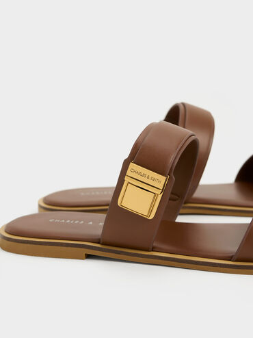 Sandalias Dove con doble tira, Marrón oscuro, hi-res