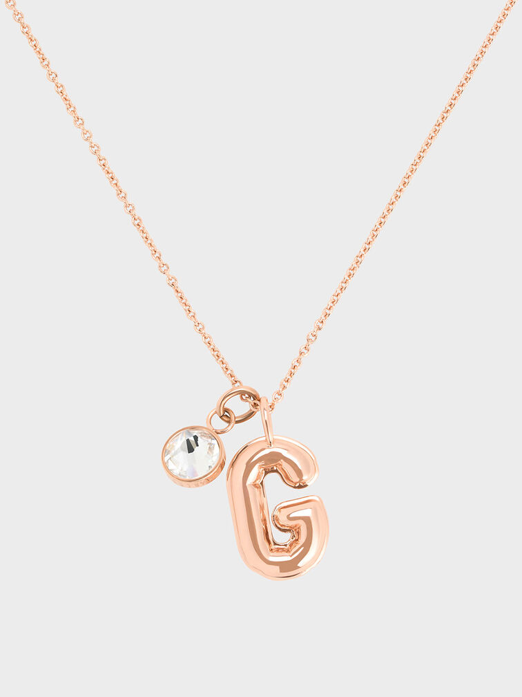 Alphabet 'G' Charm, Rose Gold, hi-res