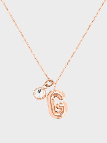 Alphabet 'G' Charm, Rose Gold, hi-res