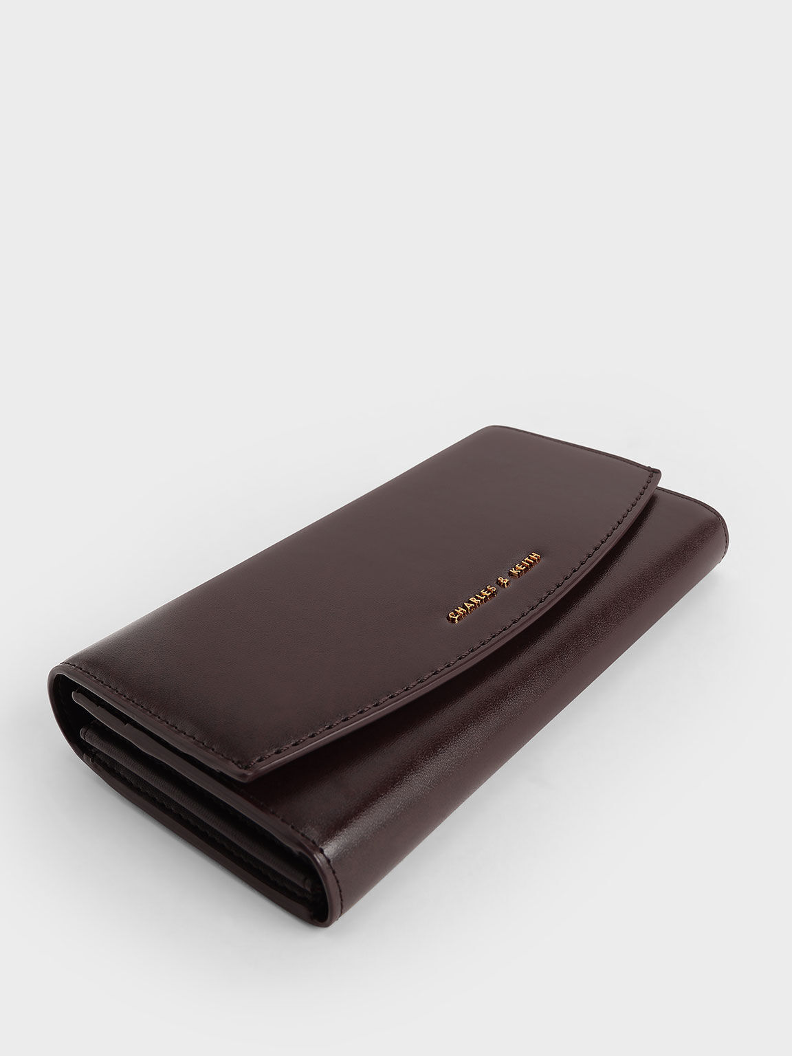Front Flap Long Wallet, Dark Oak, hi-res