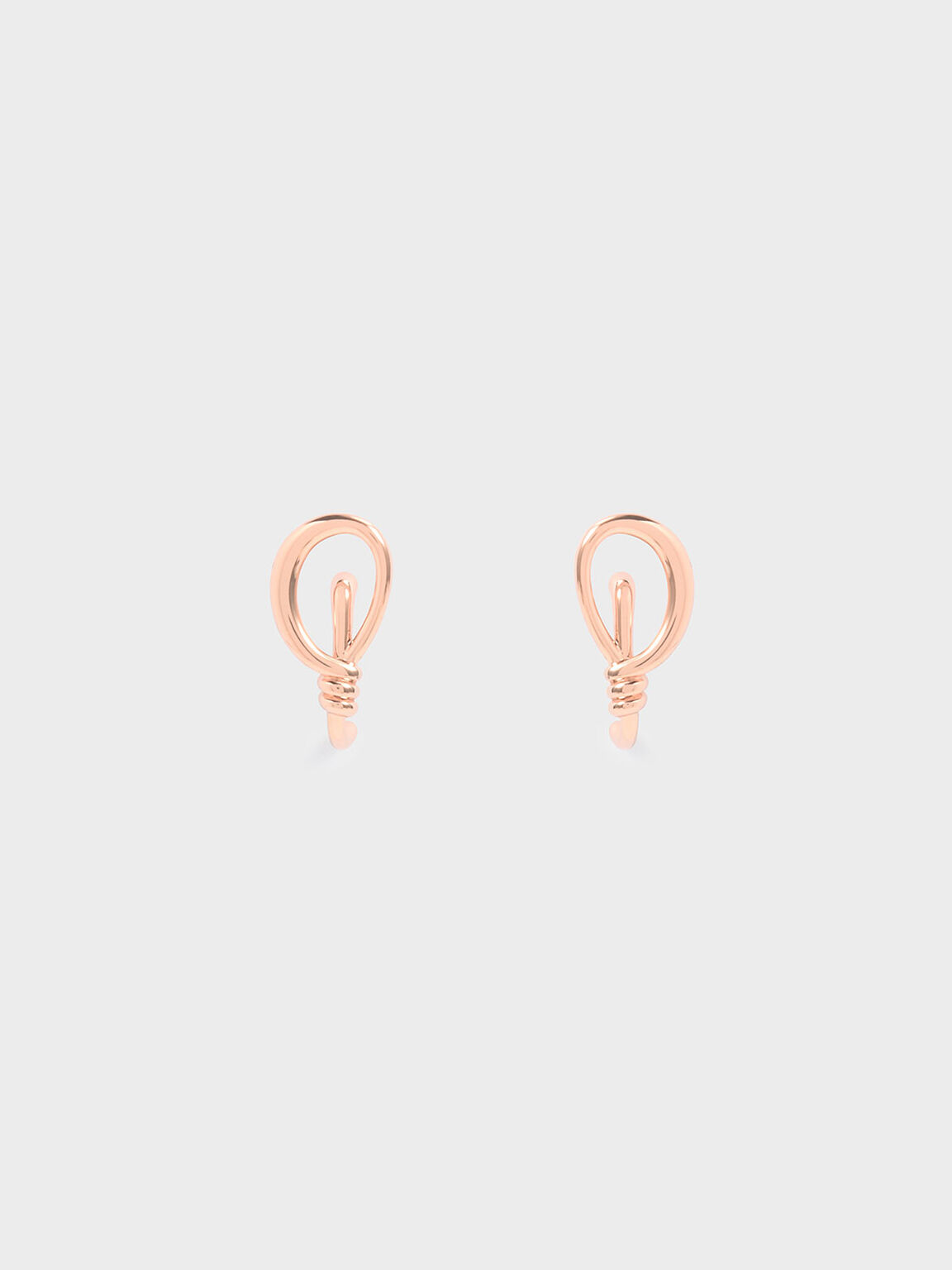 Knotted Stud Earrings, Rose Gold, hi-res