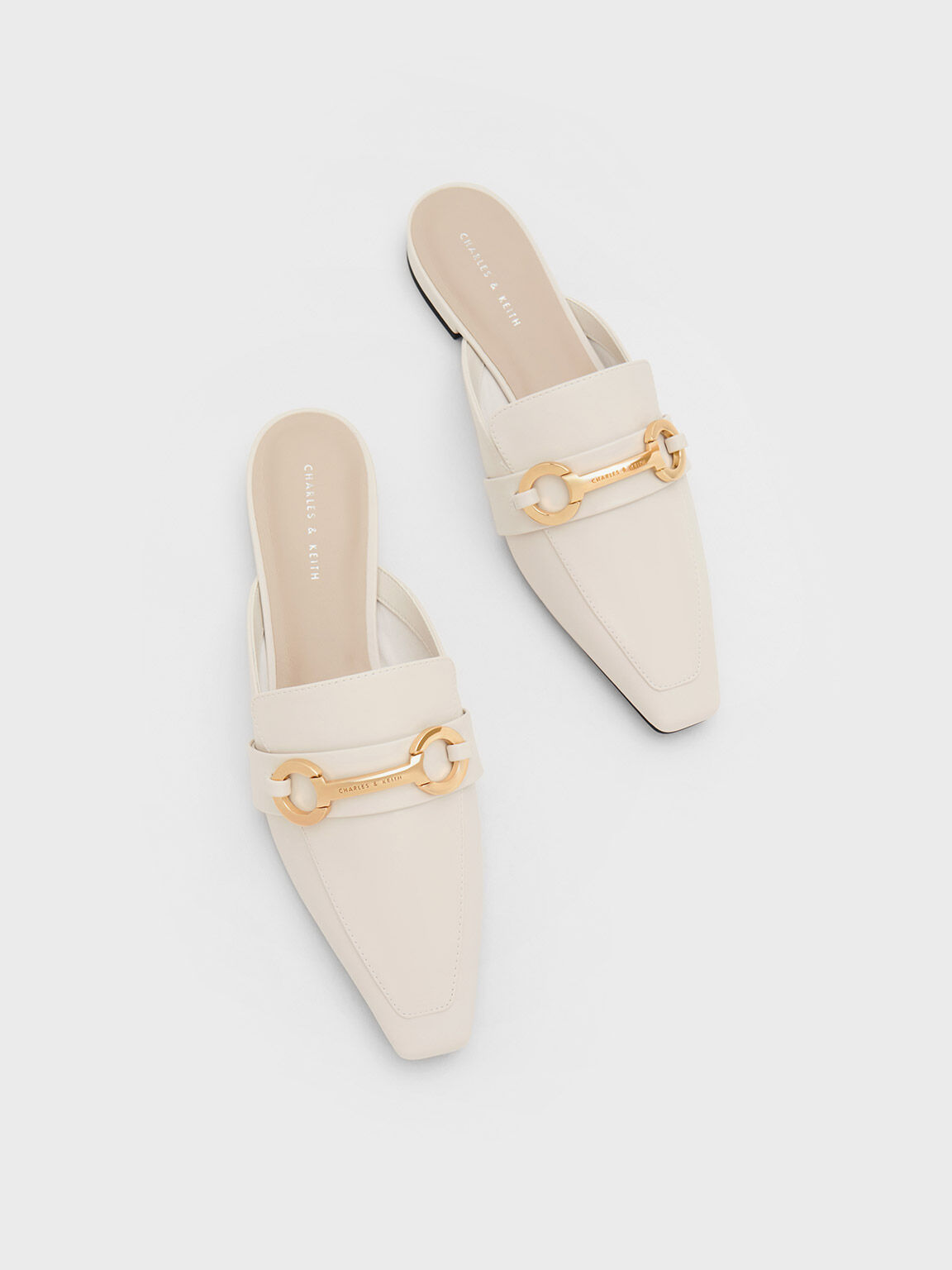 White flat mules shoes online