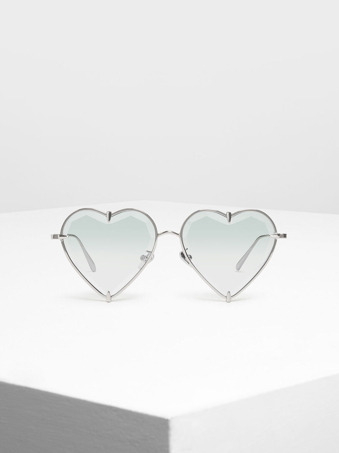 Thin Metal Frame Heart-Shaped Sunglasses, Multi, hi-res