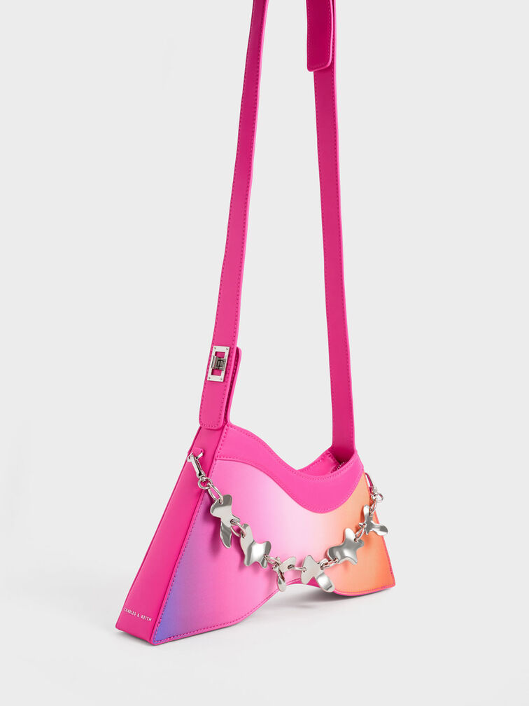 Verity Chain-Link Sculptural Bag, Holographic, hi-res